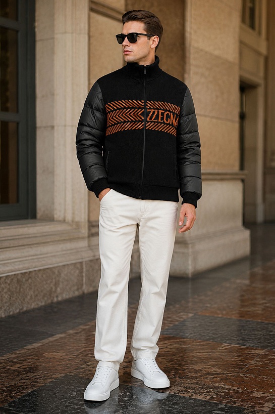Мужская чёрная куртка Zegna