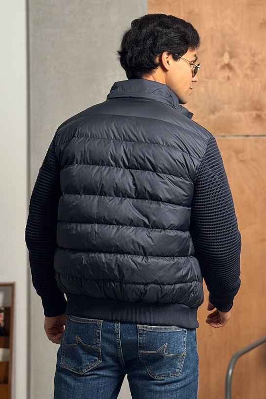 Тёмно-синяя куртка Paul & Shark с вязаными рукавами