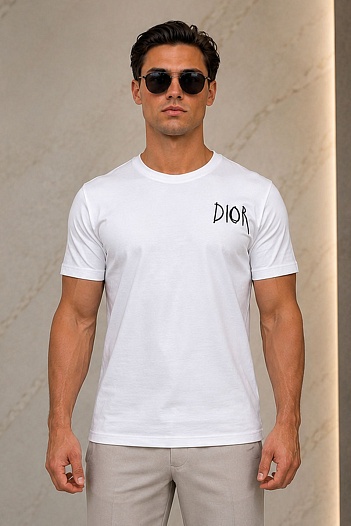 Мужская белая футболка Dior   