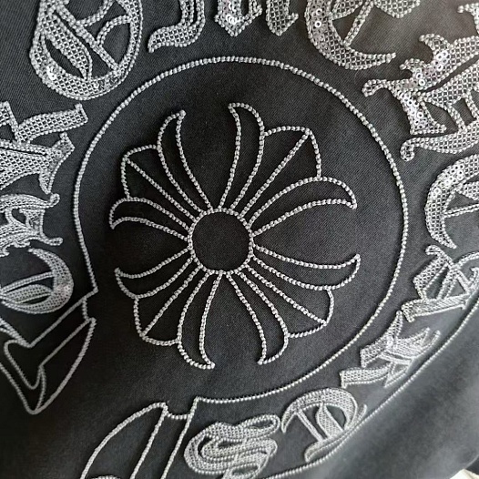 Чёрная оверсайз футболка Chrome Hearts Premium   