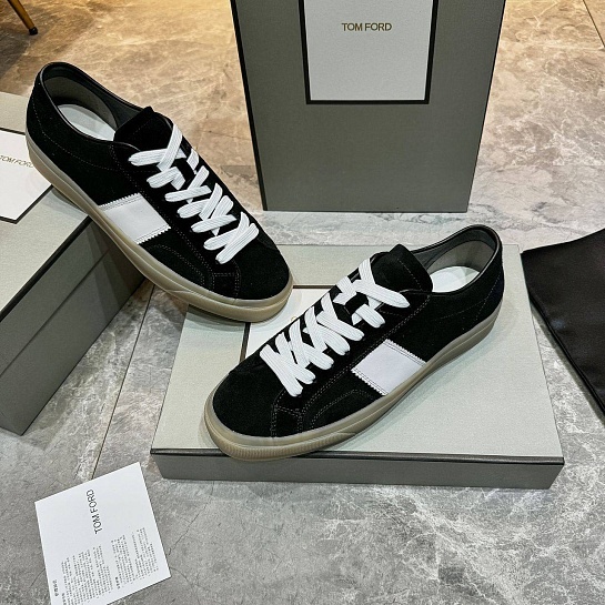 Замшевые кроссовки Tom Ford Cambridge - Black / White