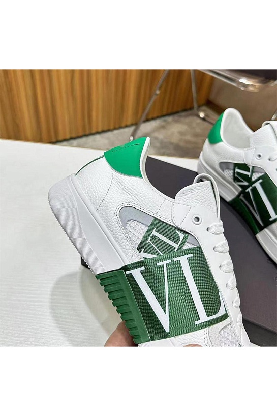 Кожаные кроссовки Valentino low-top - White / Green