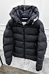 Пуховик тёмно-синего цвета Moncler logo-patch