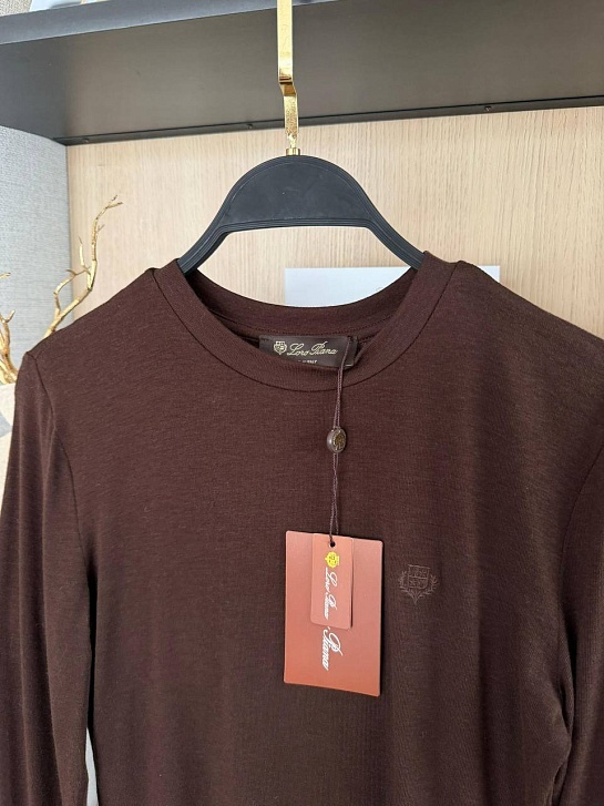 Женский базовый лонгслив Loro Piana Premium - Brown