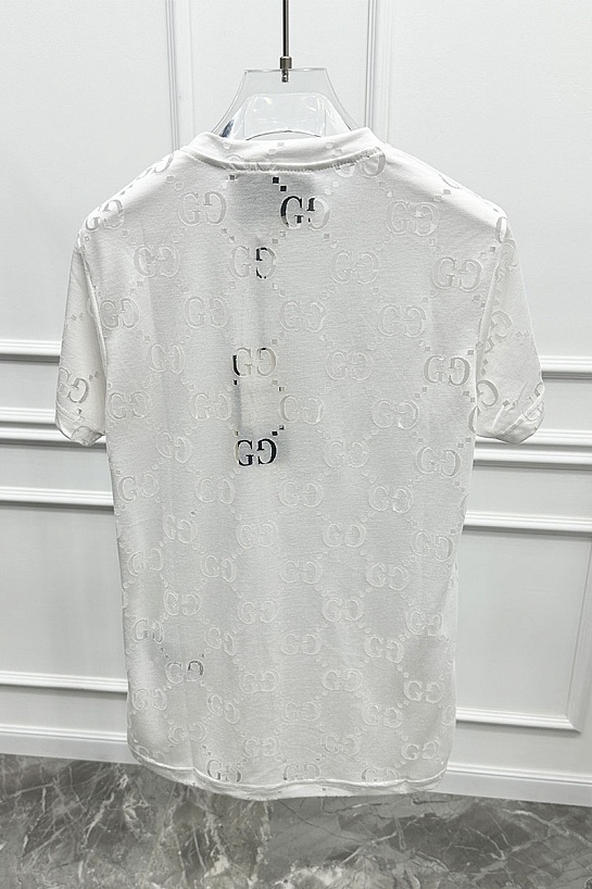 Мужская белая футболка Gucci GG Logo All-over