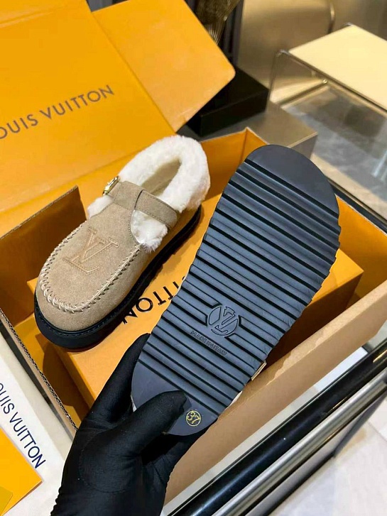 Женские меховые лоферы Louis Vuitton Colorado Comfort Mary Jane premium