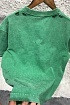 Зелёная оверсайз футболка Balenciaga с рваной отделкой