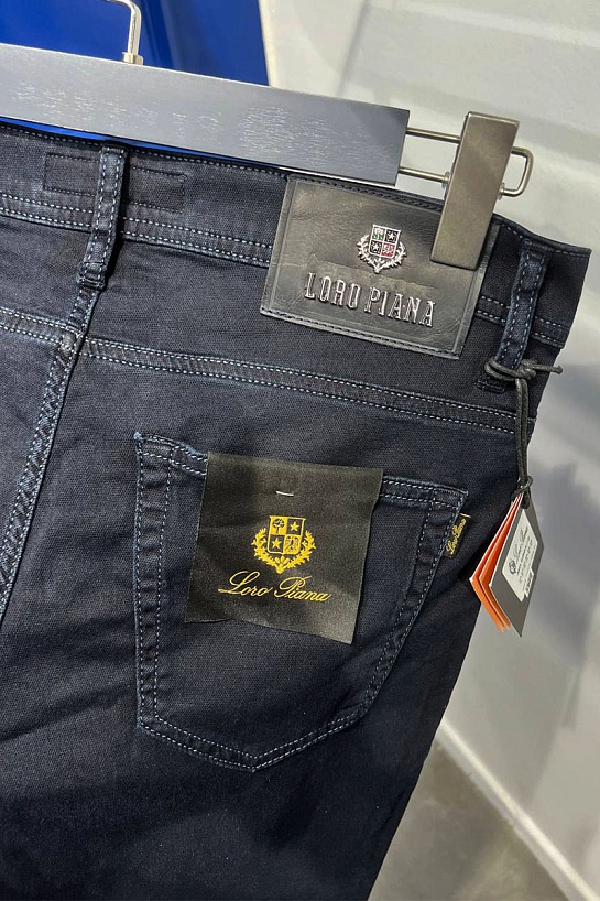 Мужские тёмно-синие джинсы Loro Piana regular fit
