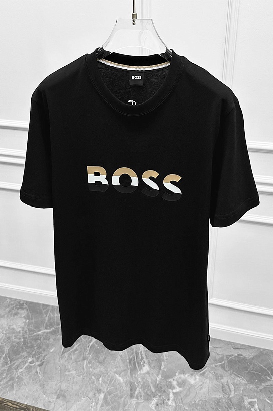 Мужская чёрная футболка Hugo Boss Tiburt 272