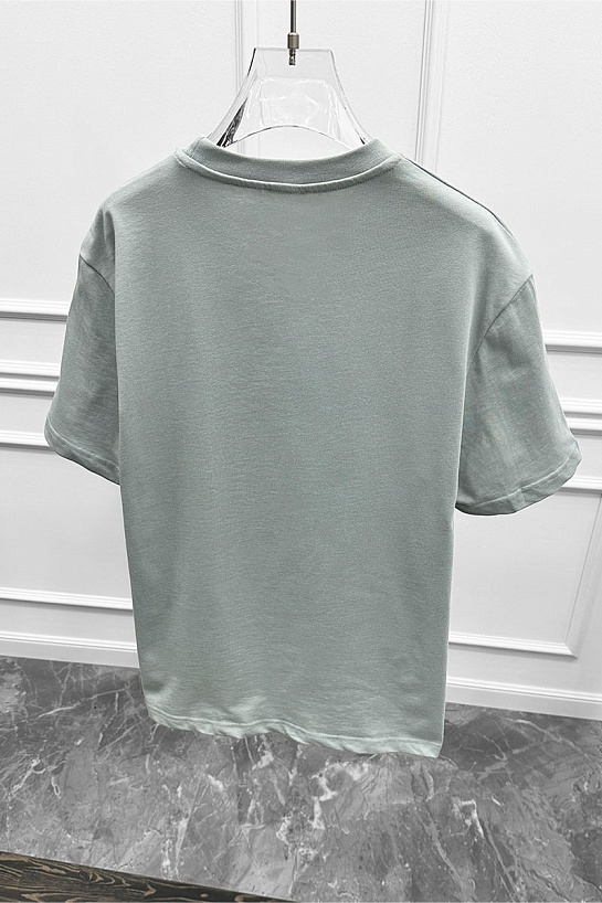 Мужская оверсайз футболка Dior - Grayish Green