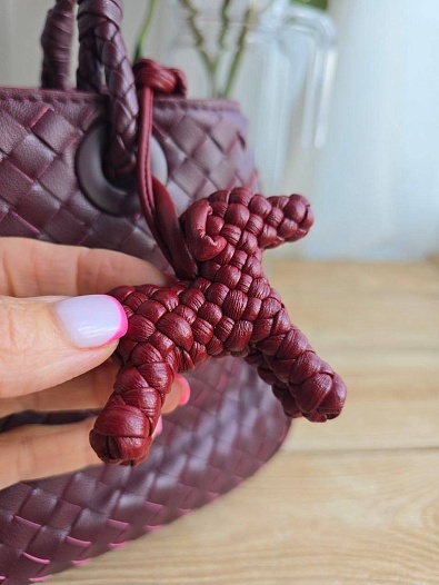 Кожаная сумка Bottega Veneta Basket 30x20 см - Burgundy   