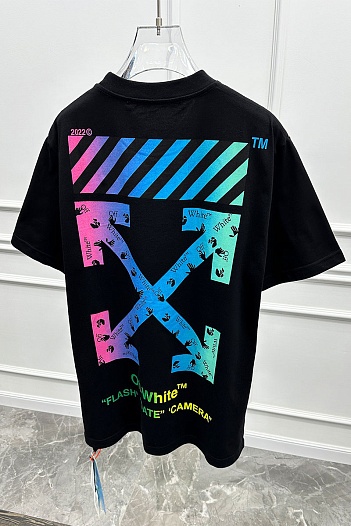 Чёрная оверсайз футболка Off-White Flash Date Camera   