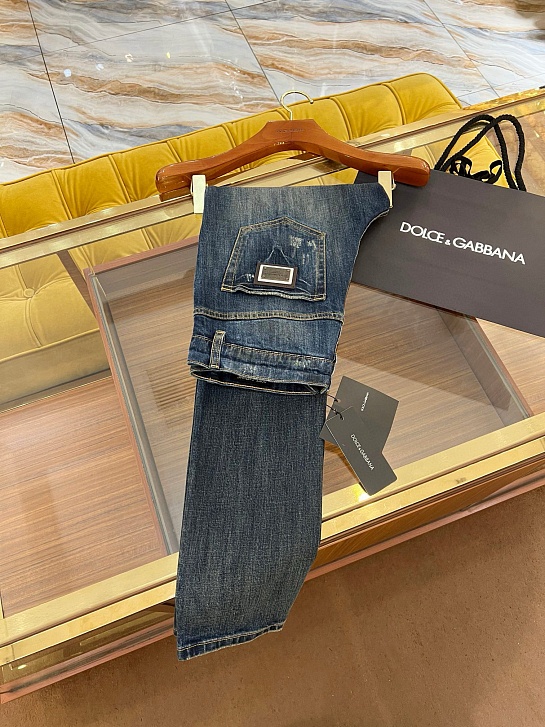 Мужские синие джинсы Dolce & Gabbana skinny fit Premium