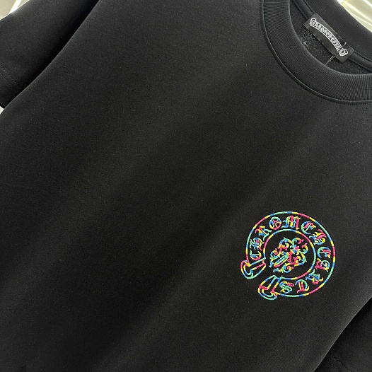 Чёрная оверсайз футболка Chrome Hearts Premium   