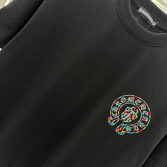 Чёрная оверсайз футболка Chrome Hearts Premium