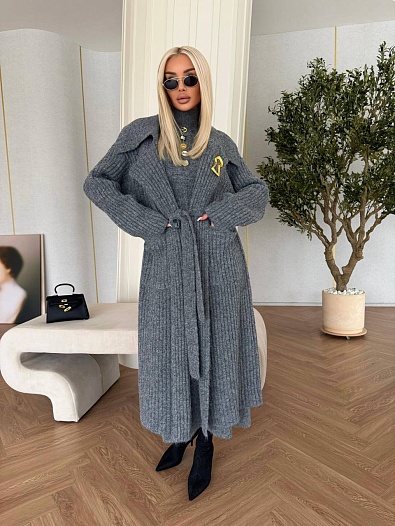 Женский костюм двойка Schiaparelli Premium - Grey   