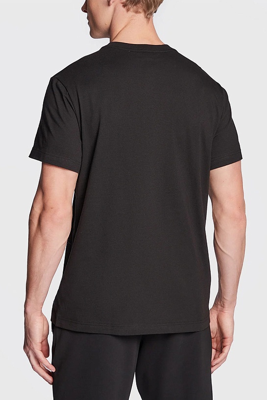 Мужская чёрная футболка Lacoste logo-print