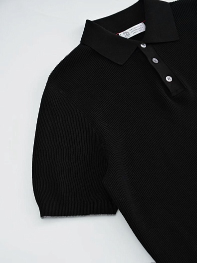 Мужское чёрное поло Brunello Cucinelli premium   