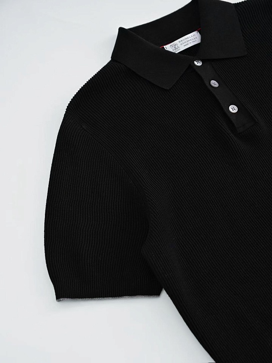 Мужское чёрное поло Brunello Cucinelli premium