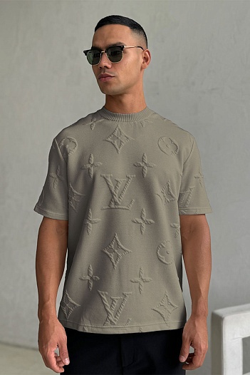 Оверсайз футболка Louis Vuitton Embossed Monogram - Beige   