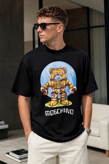 Чёрная футболка Moschino Couture Robot Teddy graphic-print   