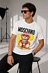 Мужская белая футболка Moschino Teddy Bear print