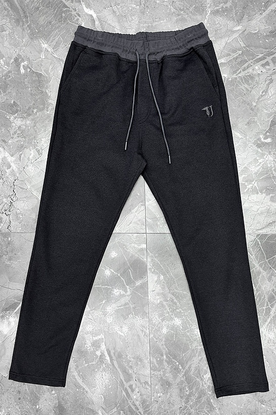 Мужские штаны Trussardi embroidered logo - Black