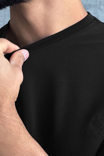 Мужская чёрная футболка Loro Piana   