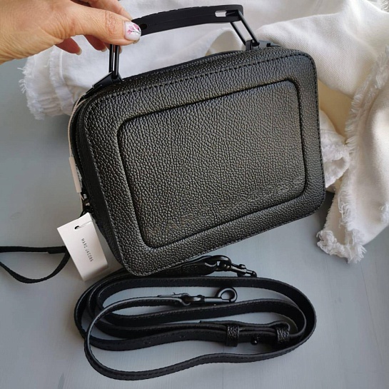 Женская сумка Marc Jacobs The Textured Mini Box Black 20x15 см