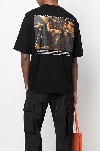 Чёрная оверсайз футболка Off-White Caravaggio Painting   