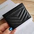 Кожаный чёрный кардхолдер Yves Saint Laurent 10.5x7.8 см