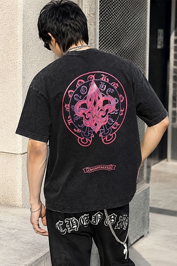 Чёрная оверсайз футболка Gothic logo   