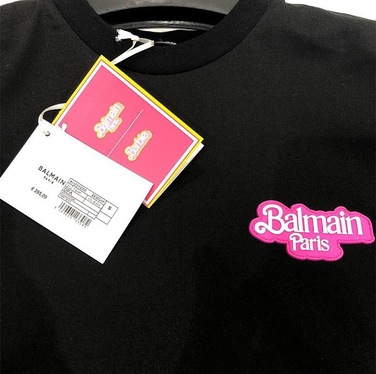Женская футболка Balmain x Barbie - Black