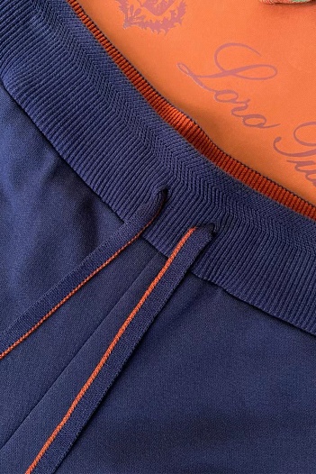 Спортивные штаны Loro Piana Premium signature logo - Navy   