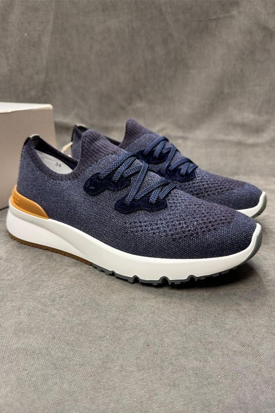 Мужские кроссовки Brunello Cucinelli knitted - Navy