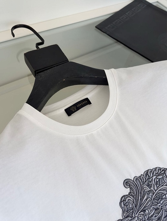 Мужская футболка Versace Medusa logo-embroidered - White