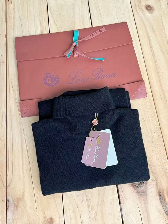 Мужская водолазка Loro Piana Premium - Black