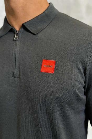 Мужское зелёное поло Hugo Boss classic badge   