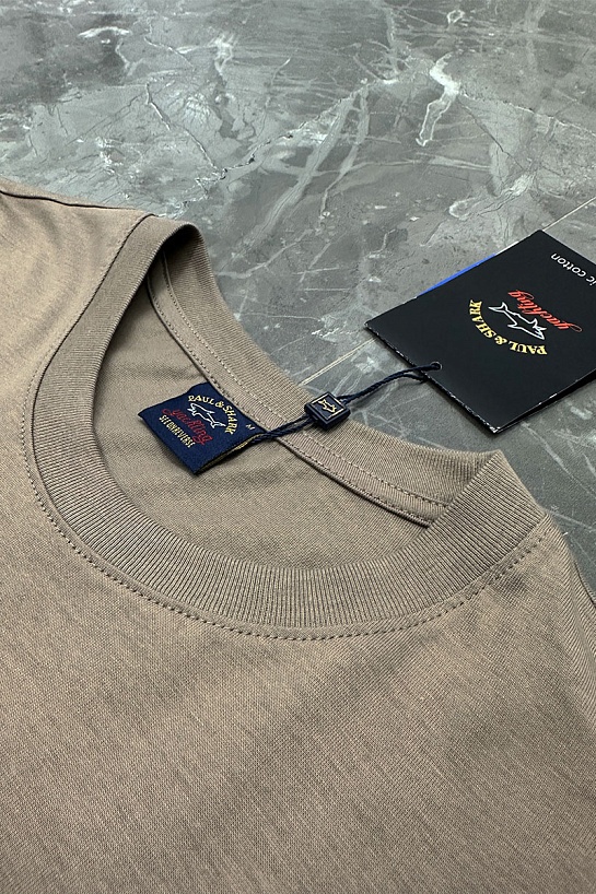 Футболка бежевого цвета Paul & Shark logo-patch