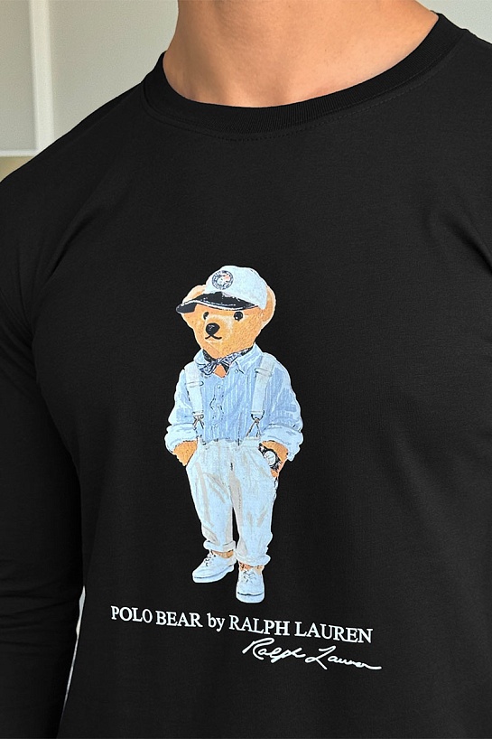 Мужской лонгслив Polo Ralph Lauren "Bear" - Black