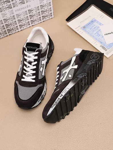 Комбинированные кроссовки Premiata Mick - Brown / Grey   