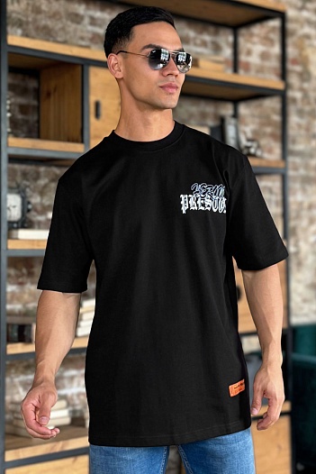 Чёрная оверсайз футболка Heron Preston   