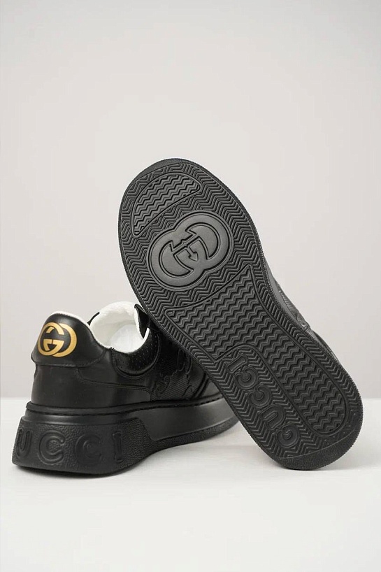 Комбинированные кроссовки Gucci Interlocking G - Black