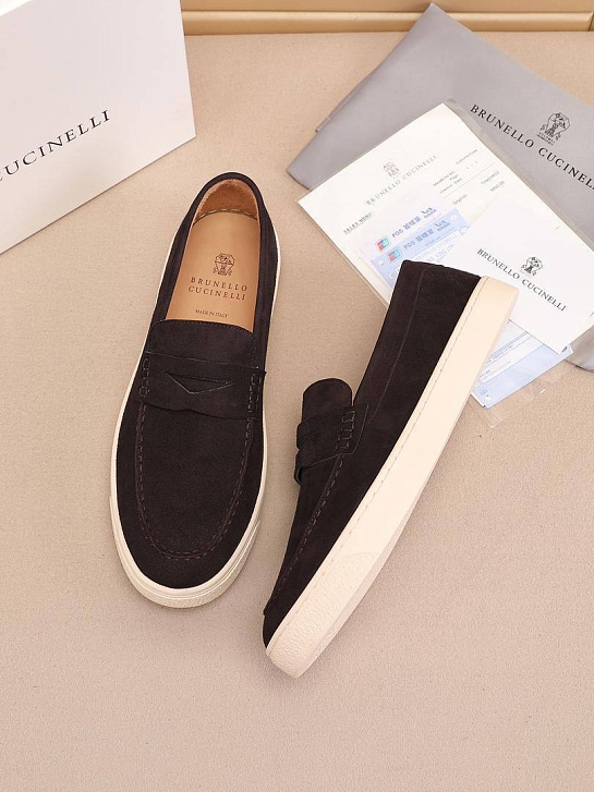 Мужские замшевые лоферы Brunello Cucinelli