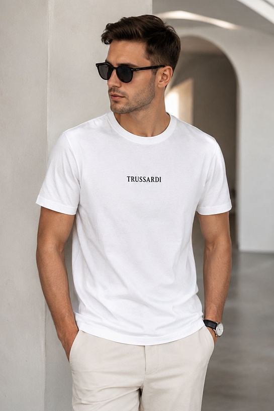 Белая оверсайз футболка Trussardi Greyhound