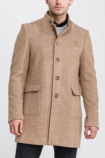 Кашемировое пальто Loro Piana logo-embroidered - Brown   