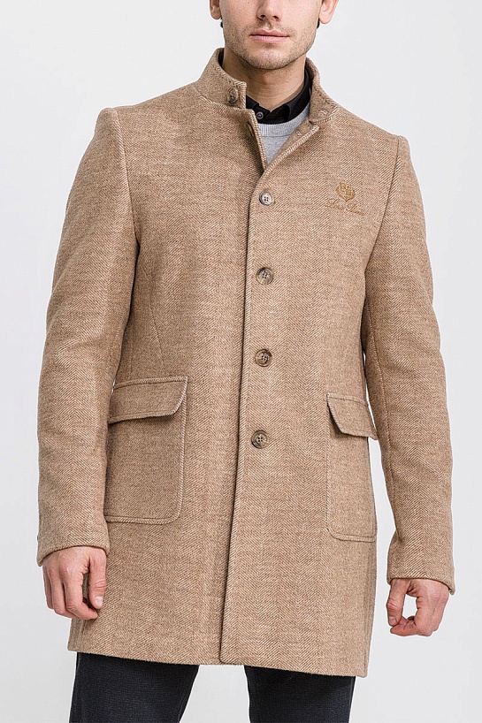 Кашемировое пальто Loro Piana logo-embroidered - Brown