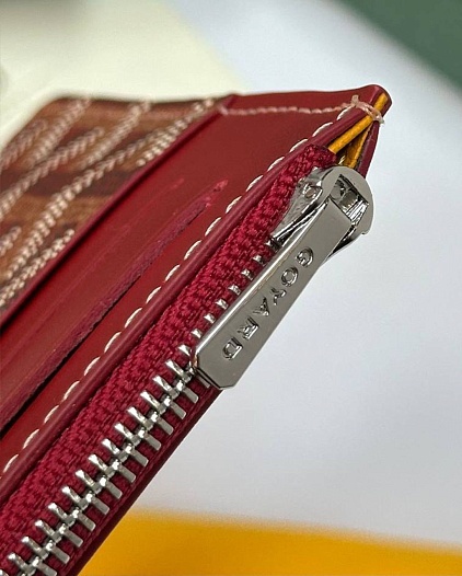 Кожаный кошелек Goyard Insert Louise Premium 21x11см - Red   