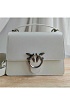 Кожаная сумка Love 25x18 см - White / Silver