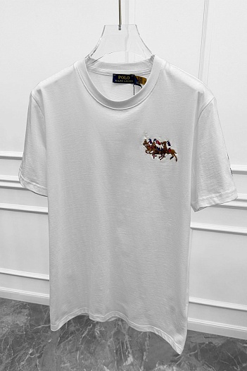 Мужская белая футболка Polo Ralph Lauren Match Club   